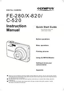 Olympus FE 280 manual. Camera Instructions.